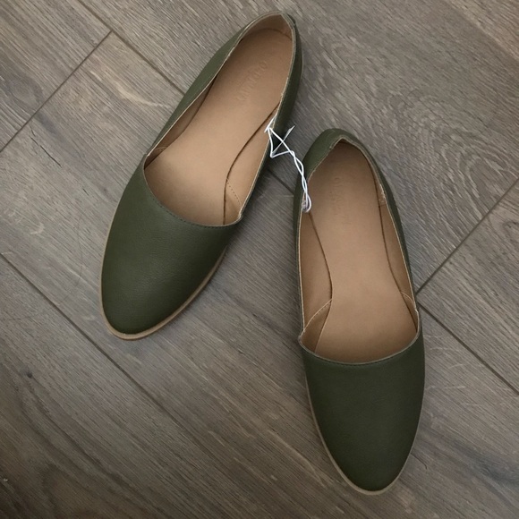 olive green flats